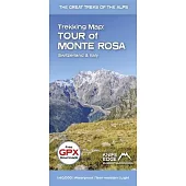 Map: Tour of Monte Rosa: English/French/German; 1:40,000 Mapping; Free Gpx Downloads; Waterproof; Tear-Resistant; Light