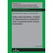Form and Meaning: Studies of Grammatical Variation and Communicative Choice in Spanish