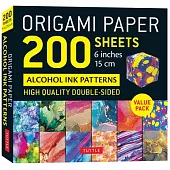 Origami Paper 200 Sheets Alcohol Ink Patterns 6 (15 CM): Tuttle Origami Paper: Double-Sided Origami Sheets Printed with 12 Designs (Instructions for 5