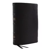 NKJV Bible: Single-Column Verse-By-Verse W/ 72,000 Cross-References, Black Goatskin Leather, Premier Collection, Comfort Print: New King James Version