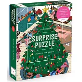 Merry in The Making – 1000 Piece Surprise Jigsaw Puzzle Featuring A Holiday Party Surprise Illustration