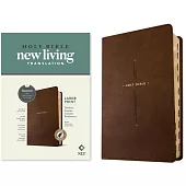 NLT Large Print Thinline Center-Column Reference Bible, Filament Enabled (Leatherlike, Brown Holy Cross, Indexed, Red Letter)