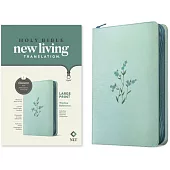 NLT Large Print Thinline Reference Zipper Bible, Filament Enabled (Leatherlike, Baby Blue Blossoms, Red Letter)