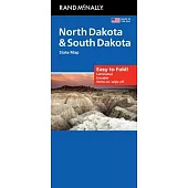 Rand McNally Easy to Fold: North Dakota, South Dakota Laminated Map