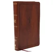 NKJV Giant Print End-Of-Verse Reference Bible, Brown Leathersoft, Red Letter, Comfort Print: Holy Bible