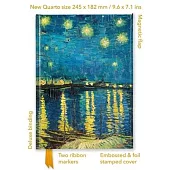 Vincent Van Gogh: Starry Night Over the Rhône (Foiled Quarto Journal)