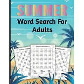 Summer Word Search for Adults: Large Print Puzzle Word Search Book, Activity Books