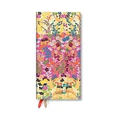 Paperblanks 2026 Kara-Ori Pink Japanese Kimono 12-Month Planner Slim Horizontal Elastic Band 160 Pg 100 GSM