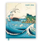 Japanese Woodblocks 2026 Desk Diary Planner - Week to View, Illustrated Throughout