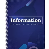 Information My Family Needs to Know Organizer (Blue): Volume 2