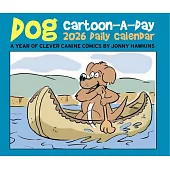 Dog Cartoon-A-Day by Jonny Hawkins 2026 Box Calendar