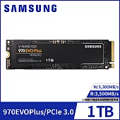 【SAMSUNG 三星】SSD 970 EVO Plus NVMe M.2 1TB固態硬碟(MZ-V7S1T0BW)公司貨