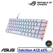 【送原廠ROG電競鼠墊】ASUS 華碩 Falchion ACE 65% 有線電競鍵盤 白色 中文  紅軸