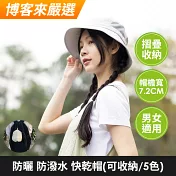 蒂巴蕾 防曬掛款收納帽 (防潑水/透氣快乾/可收納) 淺卡其