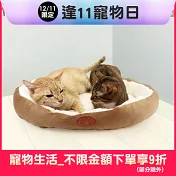 汪本屋 親膚柔軟北極絨 寵物保暖窩  L大號-咖啡