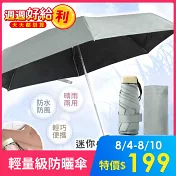 【EZlife】小清新迷你防曬遮陽折疊晴雨傘 淺綠