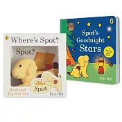 狗狗小波Spot 晚安舒眠3件禮物組：玩偶+硬頁翻翻書+睡前故事(發光書)