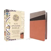 NIV Application Bible, Leathersoft, Coral/Gray, Red Letter, Comfort Print: Bringing the Ancient Message of the Bible Into Your World