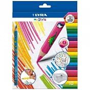 【德國LYRA】個人專屬三角色鉛筆(10色)『附轉印貼紙、削筆器』