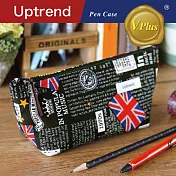 Uptrend/V-plus˙英倫搖滾寬底筆袋(Black)
