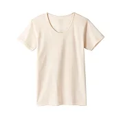 【和諧生活有機棉】紳士舒棉短袖內衣L原棉米白