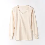 【和諧生活有機棉】紳士舒棉長袖內衣M原棉米白