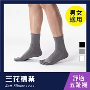 【SunFlower三花】56_三花五趾健康襪(襪子/短襪)中灰