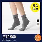 【三花棉業】S008_三花無痕肌1/2毛巾底運動襪(襪子/短襪)                              灰