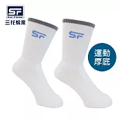 【三花棉業】950_三花毛巾底運動專用襪(襪子/運動襪)                              白