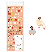 MIDORI 手帳專用貼紙V文鳥與蘋果