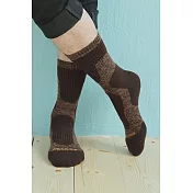 【Footer除臭襪】減壓運動登山運動除臭襪T202(男款)L                             咖啡