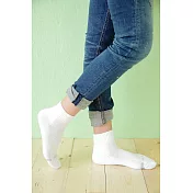 【Footer除臭襪】素面運動逆氣流氣墊襪T91(女款)M                             白色