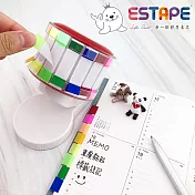 【ESTAPE】紅頂易撕貼膠台(45°設計)搭配彩色可書寫8色Memo易撕貼組