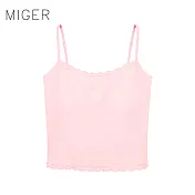 [MIGER密格內衣]長版細肩帶小可愛(附可拆式罩杯)-3683-台灣製-FREE粉色