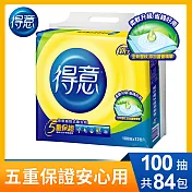 【免運直出】【箱購】得意連續抽取式花紋衛生紙100抽*12包*7袋