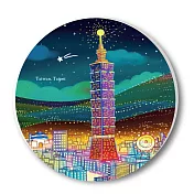 愛台灣系列_神奇陶瓷吸水杯墊_台北夜晚