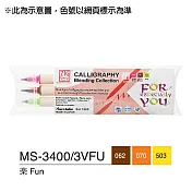 【Kuretake 日本吳竹】 雙頭平頭麥克筆(2mm/5mm)3支入組-樂 Fun