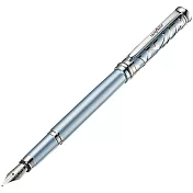 rarefatto芮菲客巴洛克銀藍色鋼筆F尖+送卡水二盒(8管)