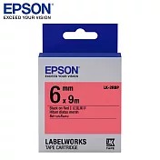EPSON 愛普生LK-2RBP C53S652402標籤帶(粉彩6mm )紅黑