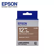 EPSON 愛普生LK-4DW15 C53S654435標籤帶(和紙12mm )巧克力白White 白字