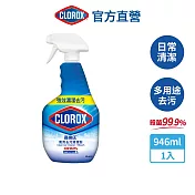 【Clorox 高樂氏】萬用強力去汙清潔噴劑-清新香946ml(環境消毒/浴室除垢/廚房去油/含漂白水)