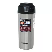 象印*0.48L*OneTouch廣口不鏽鋼真空保溫杯 SM-YAF48-XA (銀色)