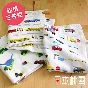 【日本桃雪】可愛紗布方巾 超值三件組- 小男孩最愛 | 鈴木太太公司貨