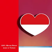 【國旗商品創意館】印尼國旗愛心形抗UV、防水貼紙2入/Indonesia~