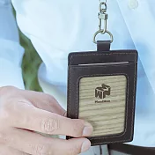 極簡黑，悠遊識別卡夾(附牛皮掛繩)
