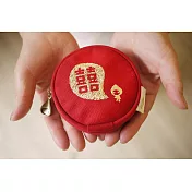 layoo 來喲│【雙囍零錢包】囍字 金線 刺繡 零錢包 耳機線收納 充電線收納 婚禮小物 禮物