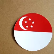 【國旗商品創意館】新加坡國旗圓形抗UV、防水貼紙/Singapore~