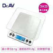 【Dr.AV】大秤盤精準 電子秤(PT-1210)