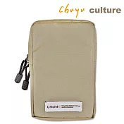 珠友 輕便收納/手機包/手機袋/文具包/工具包(中)/附登山扣-UniciteA卡其