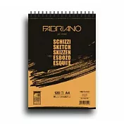 【Fabriano】Shizzi黃素描本,90G,A4,120張,線圈可撕,21x29.7